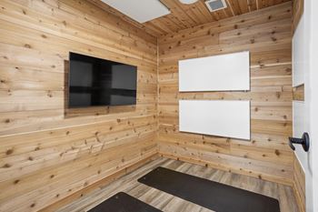 Dedicated yoga and warm stretch room